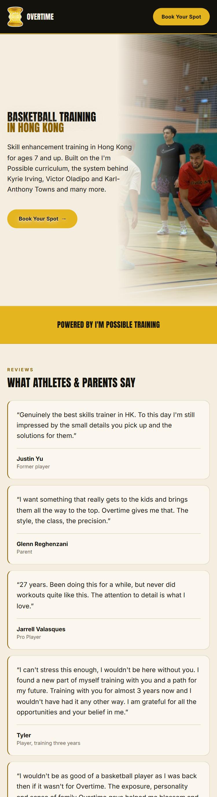 Overtime Basketball Training HK&rsquo;s site